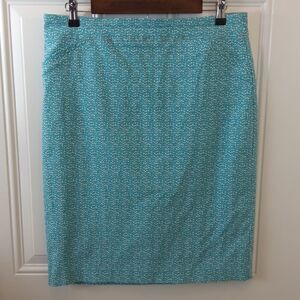 (3/$20) Briggs aqua printed skirt with two working pockets